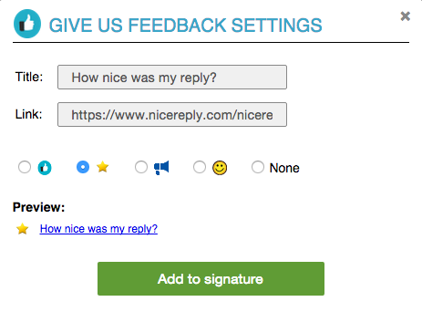 Give us feedback settings