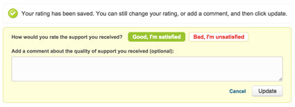 Customer Satisfaction Survey and comment in Zendesk 