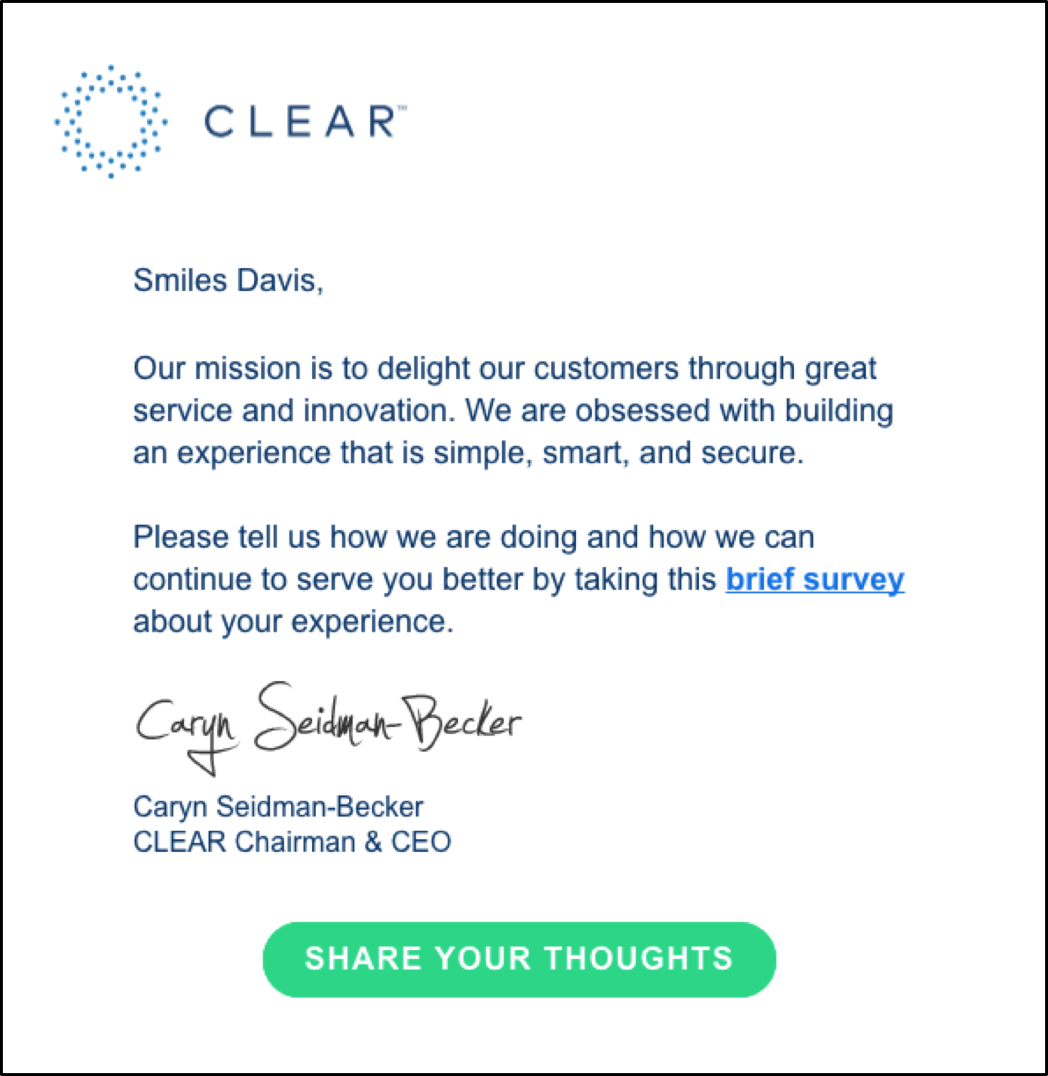 First-time customer CLEAR