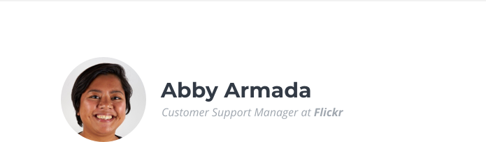 Abby Armada, Customer Support Manager at Flickr