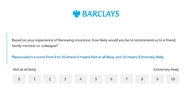 barclays survey form