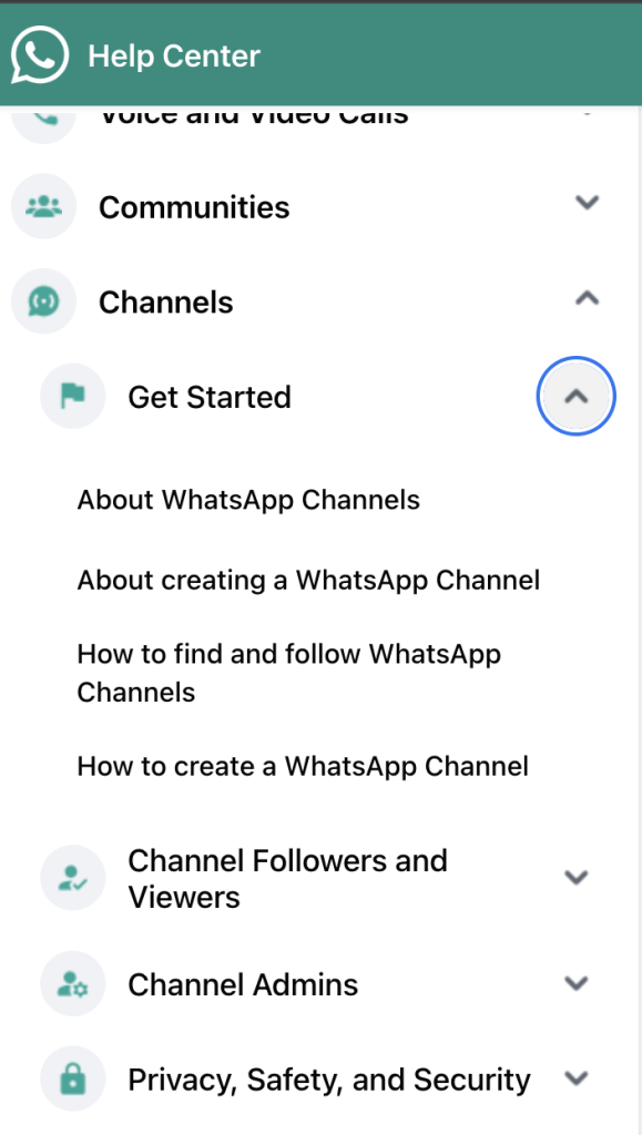 WhatsApp knowledge base